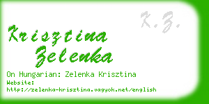 krisztina zelenka business card